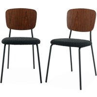 Sweeek - 2er-Set Stühle mit strukturiertem Bouclé-Sitz Sweeek - 2er-Set Stühle mit strukturiertem Bouclé-Sitz von SWEEEK