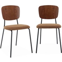 Sweeek - 2er-Set Stühle mit strukturiertem Bouclé-Sitz Sweeek - 2er-Set Stühle mit strukturiertem Bouclé-Sitz von SWEEEK