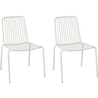 2er Set stapelbare Gartenstühle aus Stahl - Weiß - Sweeek von SWEEEK