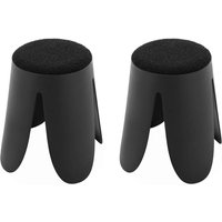 Sweeek - 2er Set stapelbare Hocker, strukturierter Bouclébezug Sweeek - 2er Set stapelbare Hocker, strukturierter Bouclébezug von SWEEEK