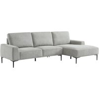 Sweeek - 3-Sitzer-Sofa mit Stoffbezug - Recamiere rechts, Polyester, Hellgrau von SWEEEK