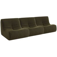 3er-Set modulare 1-Sitzer Sessel mit strukturiertem Bouclé-Bezug, Bouclé, Khaki - Sweeek von SWEEEK