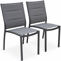 Sweeek - 2er Set Stühle Anthrazit / Taupe-Grau von SWEEEK