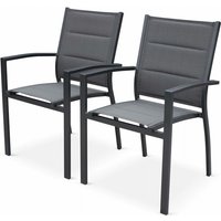 Sweeek - 2er Set stapelbare Sessel Anthrazit / Taupe-Grau von SWEEEK