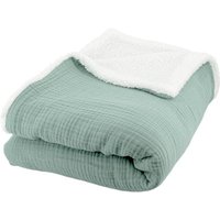 Decke Sherpa und Baumwoll-Gaze 130 x 170 cm - Sweeek Decke Sherpa und Baumwoll-Gaze 130 x 170 cm - Sweeek von SWEEEK