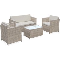 Sweeek - Gartengarnitur aus Polyrattan - Perugia - 4 Sitze Natur / Beige - Natur von SWEEEK