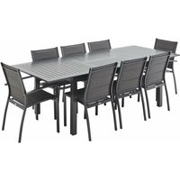 Gartengarnitur mit ausziehbarem Tisch, 8 Personen Anthrazit / Taupe-Grau - Sweeek Gartengarnitur mit ausziehbarem Tisch, 8 Personen Anthrazit / Taupe-Grau - Sweeek von SWEEEK