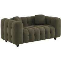 Gepolstertes Sofa mit strukturiertem Bouclé-Bezug, 2-Sitzer, Strukuriertes Bouclé, Khaki - Sweeek Gepolstertes Sofa mit strukturiertem Bouclé-Bezug, 2-Sitzer, Strukuriertes Bouclé, Khaki - Sweeek von SWEEEK