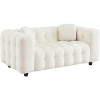 Gepolstertes Sofa mit strukturiertem Bouclé-Bezug, 2-Sitzer, Strukuriertes Bouclé, Weiß - Sweeek Gepolstertes Sofa mit strukturiertem Bouclé-Bezug, 2-Sitzer, Strukuriertes Bouclé, Weiß - Sweeek von SWEEEK
