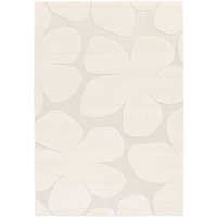 Sweeek - Innen Teppich Blumenmuster cremefarben - 80 x 150 cm Sweeek - Innen Teppich Blumenmuster cremefarben - 80 x 150 cm von SWEEEK