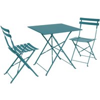 Klappbarer Bistro-Gartentisch aus Metall 70 x 70 cm, mit 2 Stühlen - Sweeek von SWEEEK