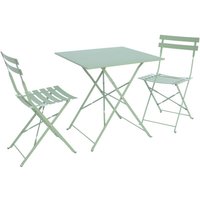 Klappbarer Bistro-Gartentisch aus Metall 70 x 70 cm, mit 2 Stühlen - Sweeek von SWEEEK