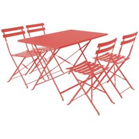 Sweeek - Klappbarer Bistro-Gartentisch aus Stahl mit 4 Stühlen von SWEEEK