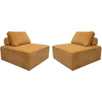 Sweeek - Modul-Sofa-Sessel aus Cord (2er-Set), Cord, Senffarben von SWEEEK