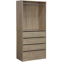 Modul mit 4 Schubladen und Kleiderschrank - Natur - Sweeek von SWEEEK