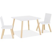 Sweeek - Quadratischer Kindertisch mit 2 Stühlen von SWEEEK