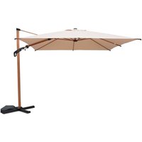 Sweeek - Rechteckiger Ampelschirm 3x4 m Mast mit Holz-Optik von SWEEEK