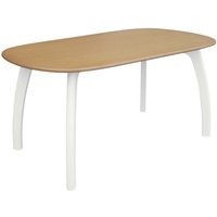 Rechteckiger Esstisch für 4-6 Personen mdf und Eichenfurnier Weiß/Beige - Sweeek von SWEEEK