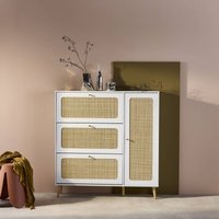 Schuhschrank mit Rohrgeflecht und 3 Klapptüren - Sweeek von SWEEEK