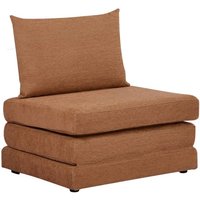 Sweeek - Sessel mit Schlaffunktion für 1 Person und Chenille-Bezug , Polyester und Polypropylen, Camel von SWEEEK