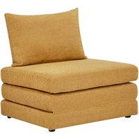 Sweeek - Sessel mit Schlaffunktion für 1 Person und Chenille-Bezug , Polyester und Polypropylen, Senffarben von SWEEEK