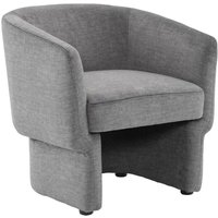 Sessel mit Stoffbezug und abgerundeter Rückenlehnenform, Polyester, Dunkelgrau - Sweeek von SWEEEK