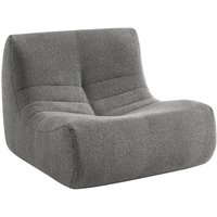 Sessel mit strukturiertem Bouclé-Bezug, 1 Sitzer, Bouclé, Grau - Sweeek Sessel mit strukturiertem Bouclé-Bezug, 1 Sitzer, Bouclé, Grau - Sweeek von SWEEEK