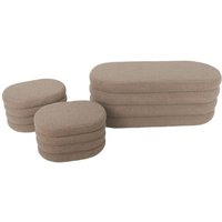 Sitzbank mit Stauraum und 2 Aufbewahrungshocker mit Bouclé-Bezug - Sweeek von SWEEEK