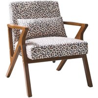 Skandinavischer Sessel aus Hevea-Holz mit Leopardenmuster - Sweeek von SWEEEK