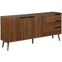 Skandinavisches Sideboard mit 2 Türen, Nussbaumdekor - Nussbaumfarben - Sweeek von SWEEEK