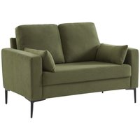 2-Sitzer-Sofa, mit Cordbezug und Metallfüßen, Cord, Khaki - Khaki - Sweeek von SWEEEK