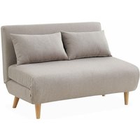 2-Sitzer-Sofa mit Stoffbezug, Holzfüße, Polyester, Beige - Beige - Sweeek von SWEEEK