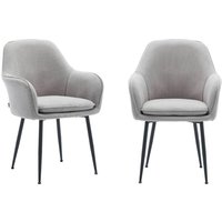 Sweeek - 2er-Set Cord-Sessel mit mattschwarzen Metallbeinen Sweeek - 2er-Set Cord-Sessel mit mattschwarzen Metallbeinen von SWEEEK