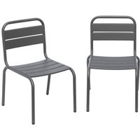 Sweeek - 2er-Set Kinderstühle aus Metall, Pulverbeschichteter Stahl, Anthrazit von SWEEEK