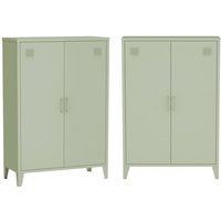 Sweeek - 2er-Set Kommoden/Schränke aus Metall mit 2 Türen Sweeek - 2er-Set Kommoden/Schränke aus Metall mit 2 Türen von SWEEEK