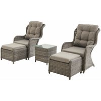 Sweeek - 2er Set Sesseln Polyrattan und Aluminium - Barletta Grau / Beige von SWEEEK