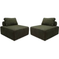 Sweeek - 2er-Set Sofa-Modul-Sessel mit Cordbezug , Cord, Dunkelgrün Sweeek - 2er-Set Sofa-Modul-Sessel mit Cordbezug , Cord, Dunkelgrün von SWEEEK