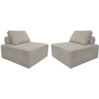 Sweeek - 2er-Set Sofa-Modul-Sessel mit Cordbezug , Cord, Hellgrau Sweeek - 2er-Set Sofa-Modul-Sessel mit Cordbezug , Cord, Hellgrau von SWEEEK