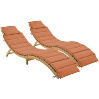 Sweeek - 2er-Set Sonnenliegen aus Akazienholz von SWEEEK