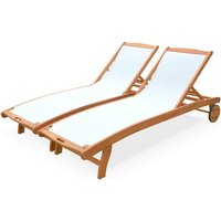 Sweeek - 2er-Set Sonnenliegen aus Holz von SWEEEK