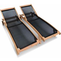 Sweeek - 2er-Set Sonnenliegen aus Holz von SWEEEK
