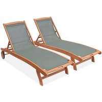 Sweeek - 2er-Set Sonnenliegen aus Holz von SWEEEK