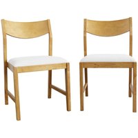 Sweeek - 2er-Set Stühle aus Hevea-Holz mit beigem Bezug von SWEEEK