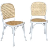 Sweeek - 2er-Set Stühle aus Holz und Rattan im Vintage-Stil Sweeek - 2er-Set Stühle aus Holz und Rattan im Vintage-Stil von SWEEEK