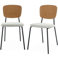 Sweeek - 2er-Set Stühle mit strukturiertem Bouclé-Sitz Sweeek - 2er-Set Stühle mit strukturiertem Bouclé-Sitz von SWEEEK