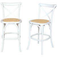 Sweeek - 2er-Set Vintage Bistro-Barhocker aus Holz Sweeek - 2er-Set Vintage Bistro-Barhocker aus Holz von SWEEEK