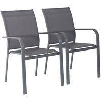 Sweeek - 2er-Set stapelbare Gartensessel aus Aluminium und Textilene Sweeek - 2er-Set stapelbare Gartensessel aus Aluminium und Textilene von SWEEEK