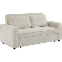 Sweeek - 3-Sitzer Schlafsofa mit cremeweißem Bouclé-Bezug von SWEEEK