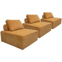 Sweeek - 3er-Set Sessel für modulares Sofa Cordbezug, Cord, Senffarben von SWEEEK