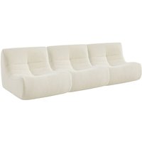 Sweeek - 3er-Set modulare 1-Sitzer Sessel mit strukturiertem Bouclé-Bezug, Bouclé, Weiß Sweeek - 3er-Set modulare 1-Sitzer Sessel mit strukturiertem Bouclé-Bezug, Bouclé, Weiß von SWEEEK